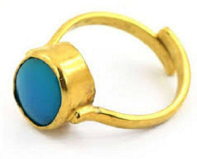 Kanvi Jewelers Turquoise Line (Firoza) Ring for Men and Women Brass Gold Plated Ring