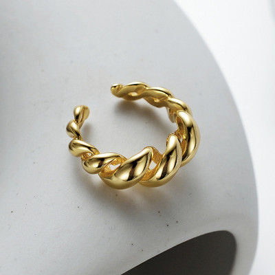 MYKI Gold Plated Chunky Chain Link Ring For Women & Girls Stainless Steel Gold Plated Ring