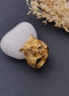 mahi creation Gold Plated Diamond Wedding,Partywear ring-157 Brass, Copper Diamond Gold Plated Ring