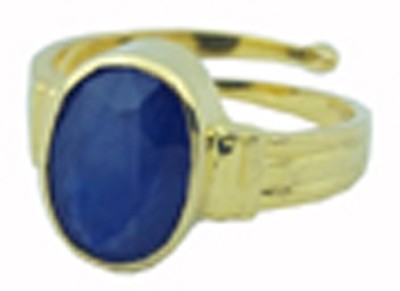 prateek enterprises PRATEEK ENTERPRISES NATURAL AND CERTIFIED BLUE SAPPHIRE(NEELAM) ADJUSTABLE RING Brass Sapphire Gold Plated Ring