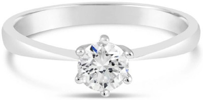 RATAN BAZAAR American Diamond Stone Ring Gold-Plated High-Quality AD Stone Elegant Look Stone Diamond Silver Plated Ring