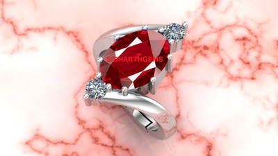 SIDHGEMS SIDHGEMS 9.25 Ratti 8.25 Carat Natural Ruby Stone Manik Ring Brass Ruby Brass Plated Ring