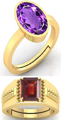 BHAIRAW GEMS Ratti Stone Adjustable Ring for Men & Women Stone Amethyst, Crystal Ring