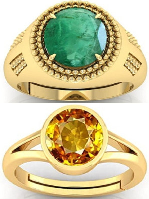 BHAIRAW GEMS Ratti Stone Adjustable Ring for Men & Women Stone Emerald, Sapphire Ring