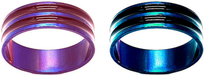 Dynamic Retail Global Set of 2 Rings for Men & Women, Purple-Blue Alloy Ring