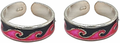 Sahiba Gems Designer Sterling Silver Enamel Plated Toe Ring