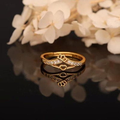 Divastri 1 Adjustable ring Alloy Diamond Gold, Platinum Plated Ring