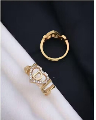 BOGHRA SALES D Letter stylish design ring for Girls,women Alloy Diamond Gold Plated Ring
