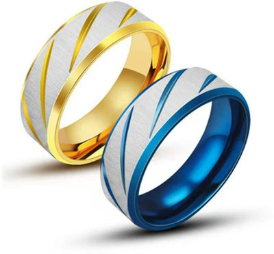 MEENAZ rings for men combo boys girls gents friend boyfriend 2 stylish love band thumb Metal, Alloy, Steel, Stainless Steel Titanium, Gold, Sterling Silver, Rhodium, Silver Plated Ring