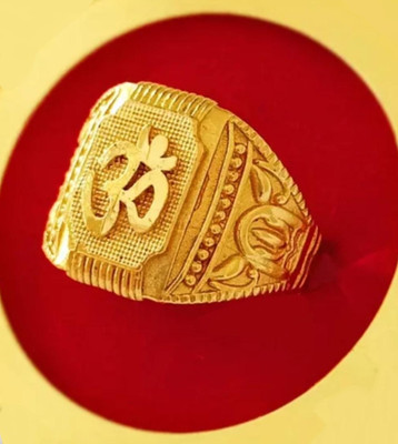 TMRcreation Fancy om finger ring / brass plated trendy ring golden colour latest design ring Brass, Alloy Gold Plated Ring