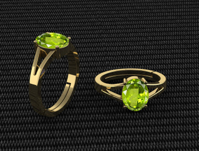 Pranjal Gems Original 7.25 Ratti 6.60 Ct Peridot Gem Stone Ring With Leb Certificate Brass Peridot Ring