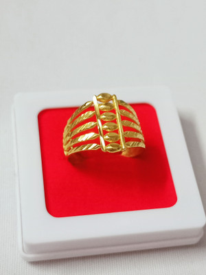 RTRjewellery Fancy new 5 tar design ring for women and girls Brass Cubic Zirconia Gold Plated Ring