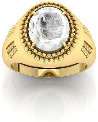 TODANI JEMS 12.25 Ratti Safed Pukhraj Gemstone Adjustable Ring With Lab CertificateFC Stone Sapphire Ring