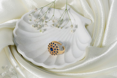 Vosgi Brass Ruby Gold Plated Ring