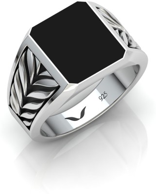 Vitra Jewellery Silver Onyx Rhodium Plated Ring