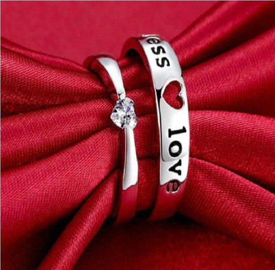 Astrootalk Vedansh Enterprises Stylish Gold, Silver&Titanium Plated Rings Stainless Steel Cubic Zirconia Silver Plated Ring