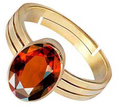 PTM Hessonite (Gomed) 9.25 Ratti or 8.50 Ct Panchdhatu (5 Metal) Women Adjustable Stone Ring