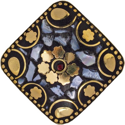ABHINN Handmade Stylish Tibetan Gold Plated Floral Adjustable Rings For Women Brass Gold Plated Ring