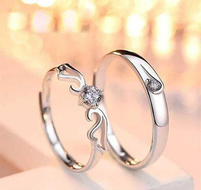 White Chimes Alloy Sterling Silver Plated Ring Set
