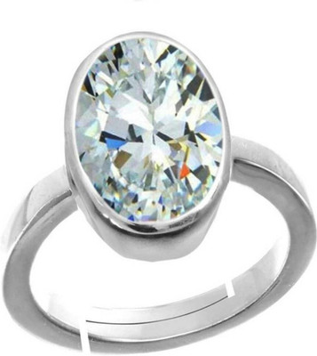 GenZcomplex Zircon Ring American Diamond Stone Adjustable Ring for Men and Women Brass Zircon Silver Plated Ring