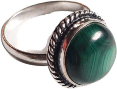 Maitri Export Natural Gemstone Crystal Stone Malachite Round Ring For Men And Women Stone Agate Ring