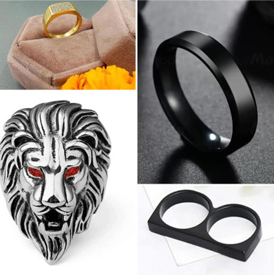 house of common Stylish Rings Alloy Cubic Zirconia Gold, Titanium, Rhodium, Sterling Silver Plated Ring Set