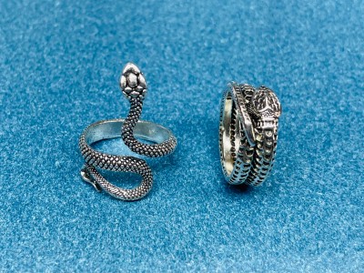 sky enterprises silver Adjustable snake ring 18 size Steel Ring