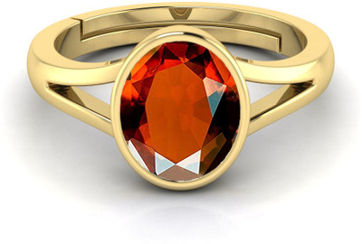 TODANI JEMS Natural 11.25 Ratti Hessonite Ring With Lab Certificate Brass Garnet Sterling Silver Plated Ring