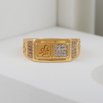 mahi creation Brass Diamond Gold Plated Ring