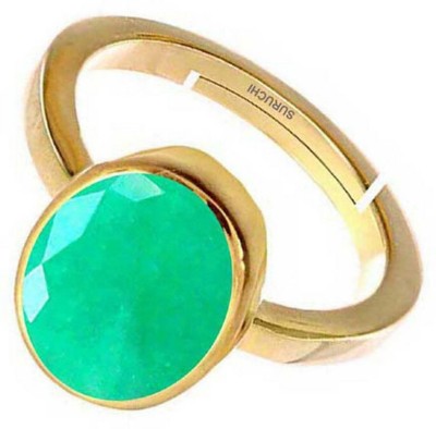 Suruchi Gems & Jewels Emerald (Panna) 8.25 Ratti or 7.50 Ct Gemstone For Men Five Metal Adjustable Metal Ring