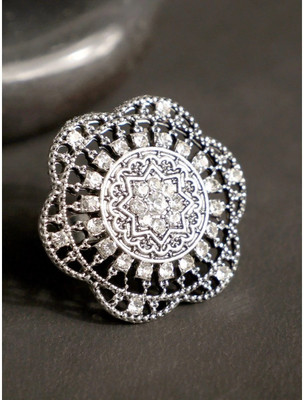 Angel In You RNG-M-20133-SIL-AY Alloy Cubic Zirconia Silver Plated Ring