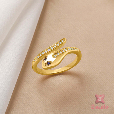 estailo fashion Dreamy, friendshipTwin Butterfly Ring Alloy Cubic Zirconia Gold Plated Ring