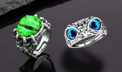 Viibesle Stainless Steel Silver Plated Ring