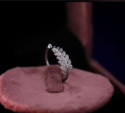 neerajjyotii Alloy Cubic Zirconia Rhodium Plated Ring