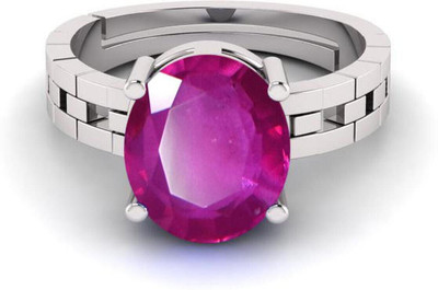 Gemzonite Most Demanded and Beautiful Ruby Ring Manik Effective Stone for men & women Brass Ruby Ring