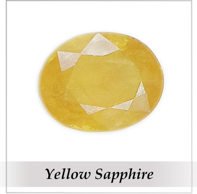 SVGAJ Ceyloni Yellow Sapphire Pukhraj 6.5 Ratti with Lab Report & Guaranty Certificate Stone Sapphire Ring