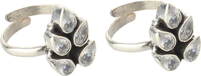 jsaj WHITE ZIRCON STONE TOERING HANDMADE FOR WOMENS Sterling Silver Onyx Sterling Silver Plated Toe Ring