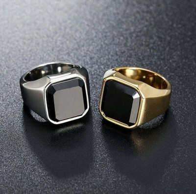 Neerajyoti Alloy Gold, Titanium Plated Ring Set