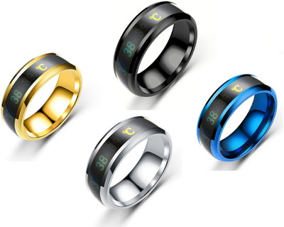 Lila Combo Valentine Special Fashionable Latest Trendy Body Temperature Ring Stainless Steel Titanium Plated Ring