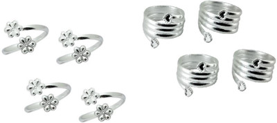KAMADA CREATIONS Alloy Crystal Silver Plated Toe Ring
