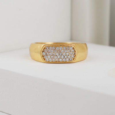 GORASH CREATION Alloy Cubic Zirconia Gold Plated Ring