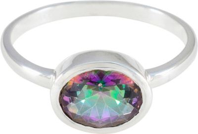 CaratYogi Natural Mystic Quartz Loose Gemstone 2.25 Ratti 2.04 Carat Oval Shape Stone Quartz Ring