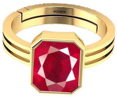 Suruchi Gems & Jewels Ruby (Manik) 6.25 Ratti or 5.50 Ct Gemstone Panchdhatu (5 Metal) Men Adjustable Stone Ruby Ring