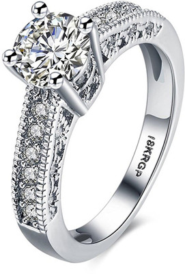 Kairangi Rings for Women Beautiful Finger Ring Special Austrian Crystal Alloy Crystal Silver Plated Ring