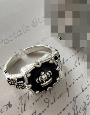 ruby collection Stylish Silver Ring For Men Royal Crown Silver Ring For Men Boys Alloy Silver Plated Ring