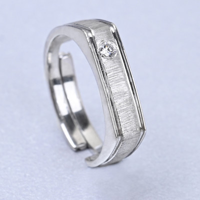 CLARA Dario Sterling Silver Cubic Zirconia Rhodium Plated Ring
