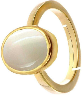 Gemzonite Effective & Natural 6.25 ratti Opal Stone Ring... Alloy Opal Gold Plated Ring