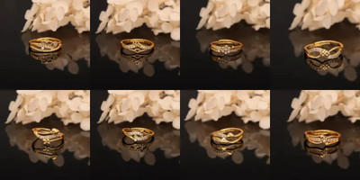 brado jewellery Stylish American Diamond Ring Set for Women – Gold Plated Combo of 4 Brass Diamond Gold Plated Ring Set