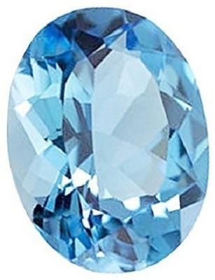 lilagems 6.25 Ratti Blue Topaz Stone Oval Shape Certified Original Natural Gemstone Brass Topaz Ring
