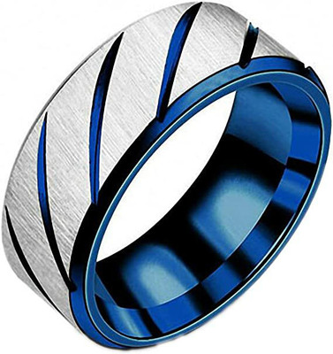 Miami Stainless Steel Titanium, Platinum, Rhodium, Black Silver Plated Ring